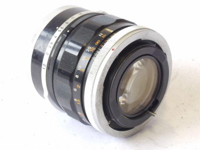 Canon FL 58mm f1.2 manual focus FL mount lens + Canon UV filter, chrome rim