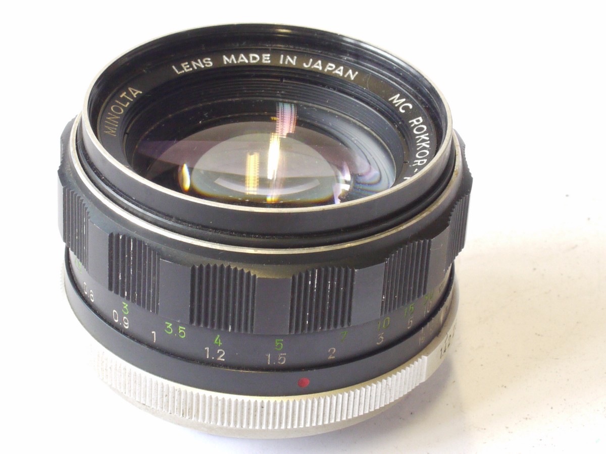 mwclassiccameras-20240712-270 Minolta 58mm f1.4 MC Rokkor-PF manual focus MC mount lens. OPTICS NEED CLEANING