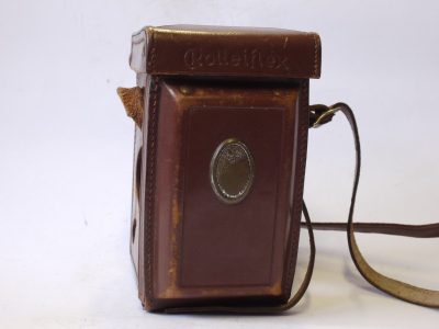 Rolleiflex Automat leather ER case & strap, with plastic rear window for reading t he back door camera information