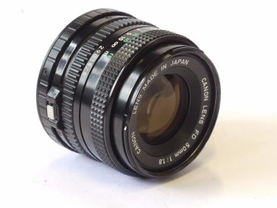 Canon 50mm f1.8 FD lens with removable FD-EOS mount adapter