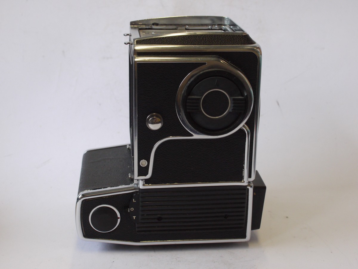 mwclassiccameras-20240726-11 Hasselblad 500 ELX body with tripod coupling plate (45148) + Two Rechangeable Batteries & Charger