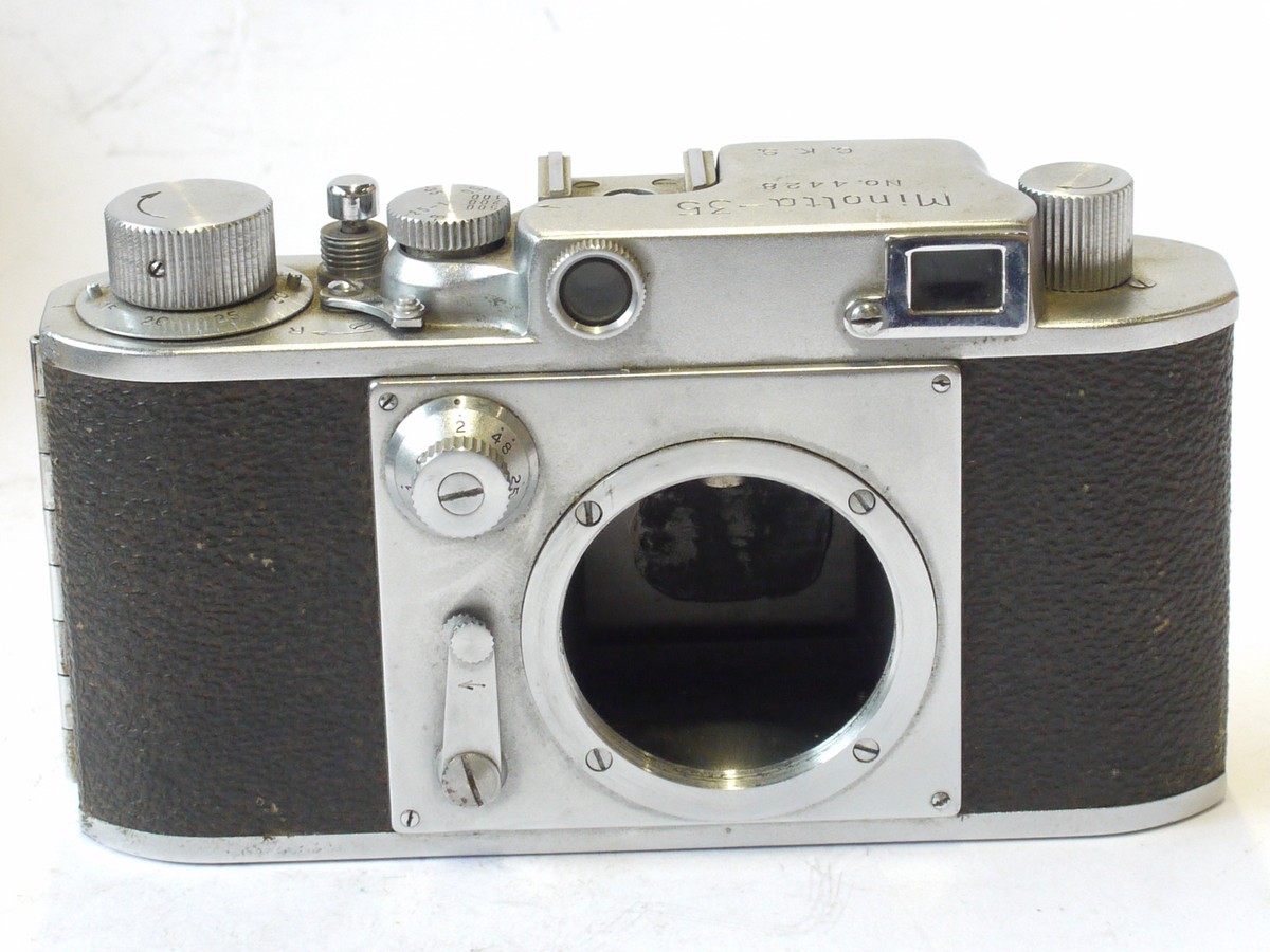 mwclassiccameras-20240726-189 Minolta 35 Model 1 Leica Copy Body, L39 mount (24x34mm format). NEEDS REPAIR/FOR SPARE PARTS