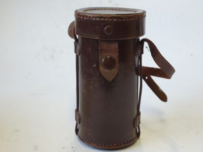Unamed brown leather lens case with strap (130mm x 65mm)