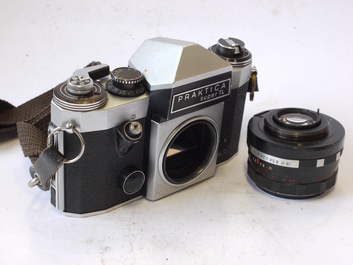 mwclassiccameras-20240830-213 Praktica Super TL + Meyer 50mm f1.8 Oreston M42 screw mount lens & Neck Strap
