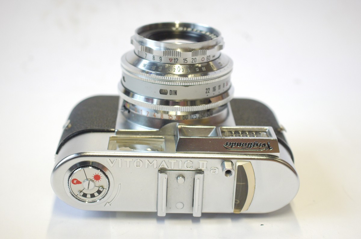mwclassiccameras-20240906-43 Voigtlander Vitomatic IIa 35mm Selenium metered coupled rangefinder camera with 50mm f2 Ultron lens + BDB Clear filter, Voigtlander ER case & Hoya 40.5mm screw-in lens hood. UNCOMMON WITH THE FAST ULTRON LENS
