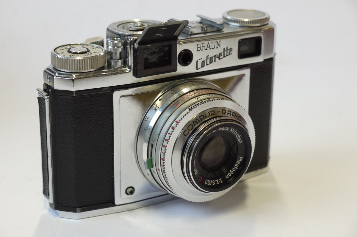 mwclassiccameras-20240913-143 Braun Colorette Super IB 35mm coupled rangefinder selenium metered camera with Enna 50mm f2.8 Plastogon fixed lens & makers ER Case.