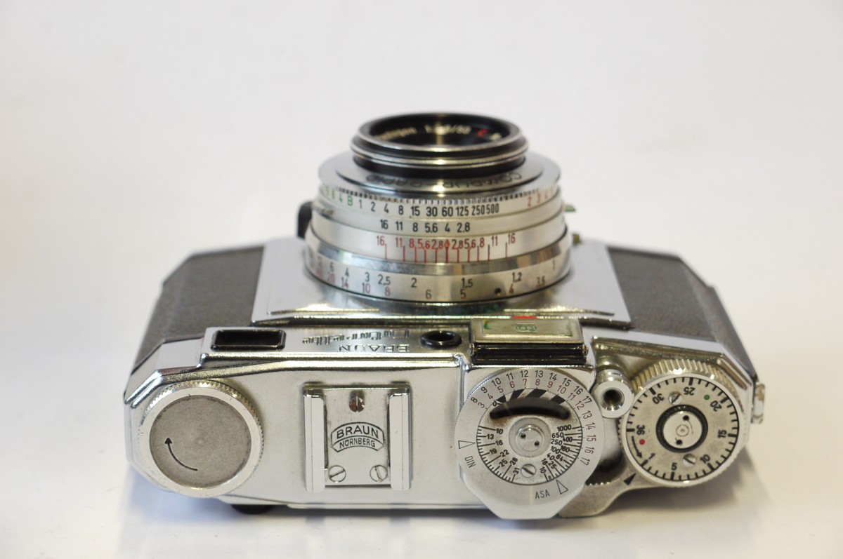 mwclassiccameras-20240913-146 Braun Colorette Super IB 35mm coupled rangefinder selenium metered camera with Enna 50mm f2.8 Plastogon fixed lens & makers ER Case.