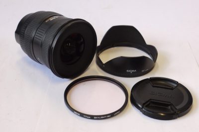 Sigma 10-20mm f4 DC Hypersonic Wide-Angle Zoom lens in Canon AF mount + Sigma lens hood, Hoya Skylight filter & caps