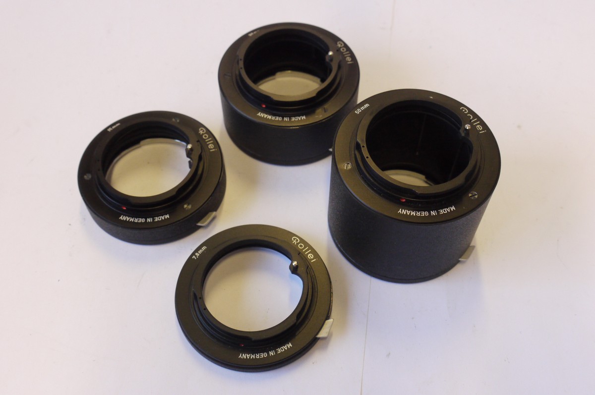 mwclassiccameras-20240927-224 Rollei Set of Four Extension tubes/rings for the SL35 QBM mount SLRs + Rollei Box