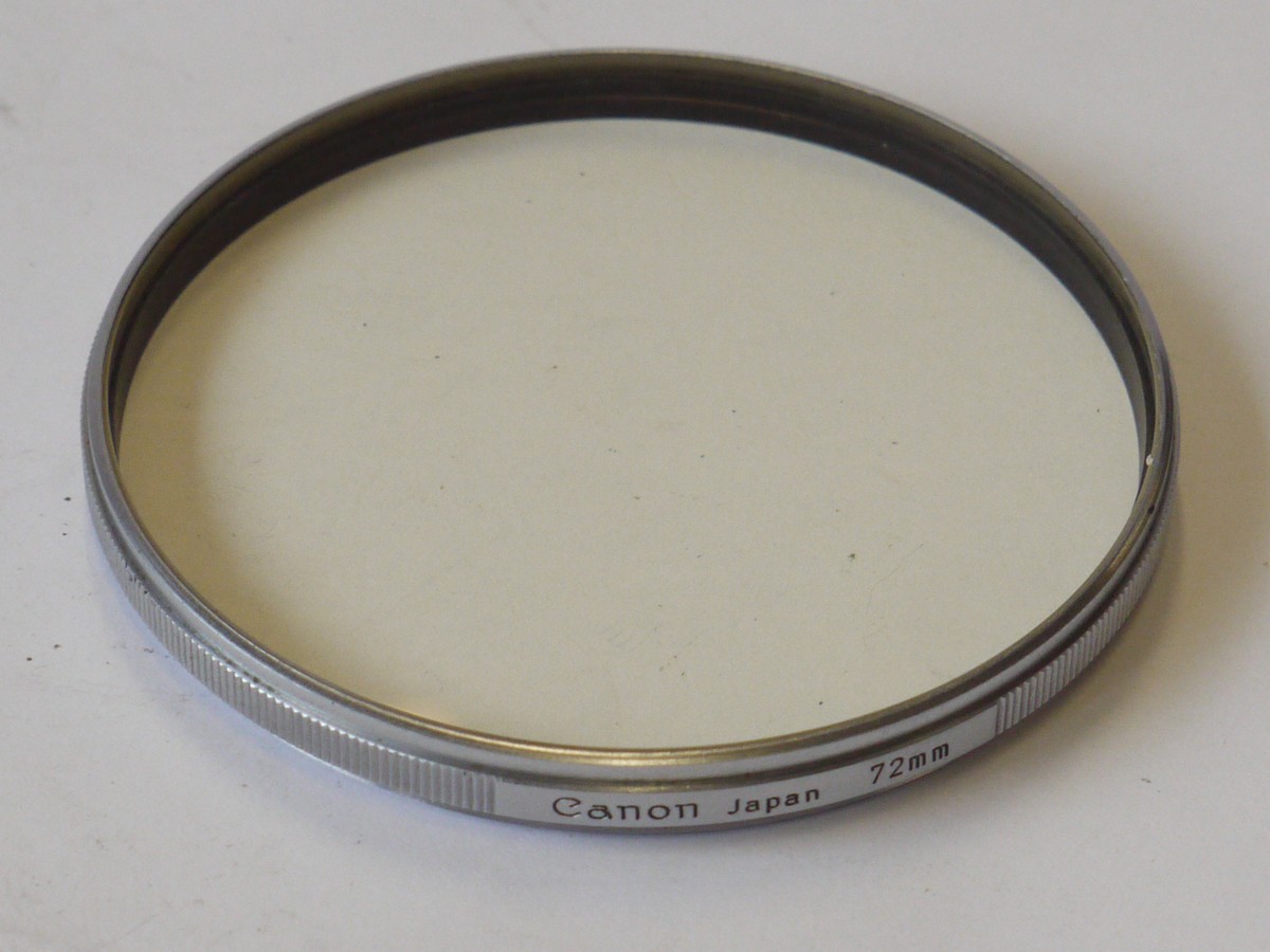 mwclassiccameras-20241018-146 Canon 72mm Skylight SL35 3c filter, chrome rim. For the Canon 50mm f0.95 Dream lens