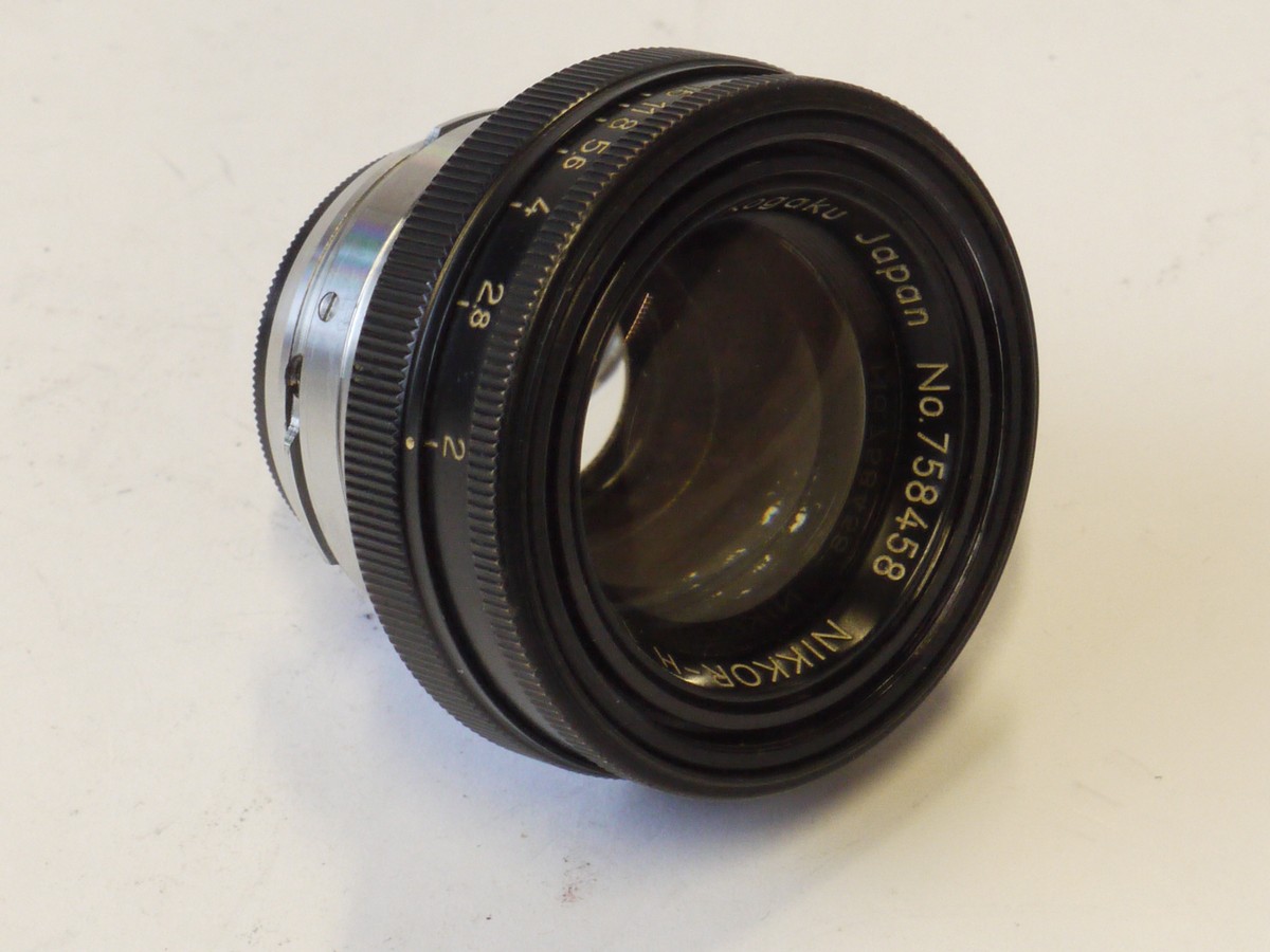 mwclassiccameras-20241025-181 Nikon Nippon Kogaku 5cm f2 Nikkor-H Uncommon ALL BLACK lens (Black barrel & black front face), Nikon S mount for Rangefinder Nikon