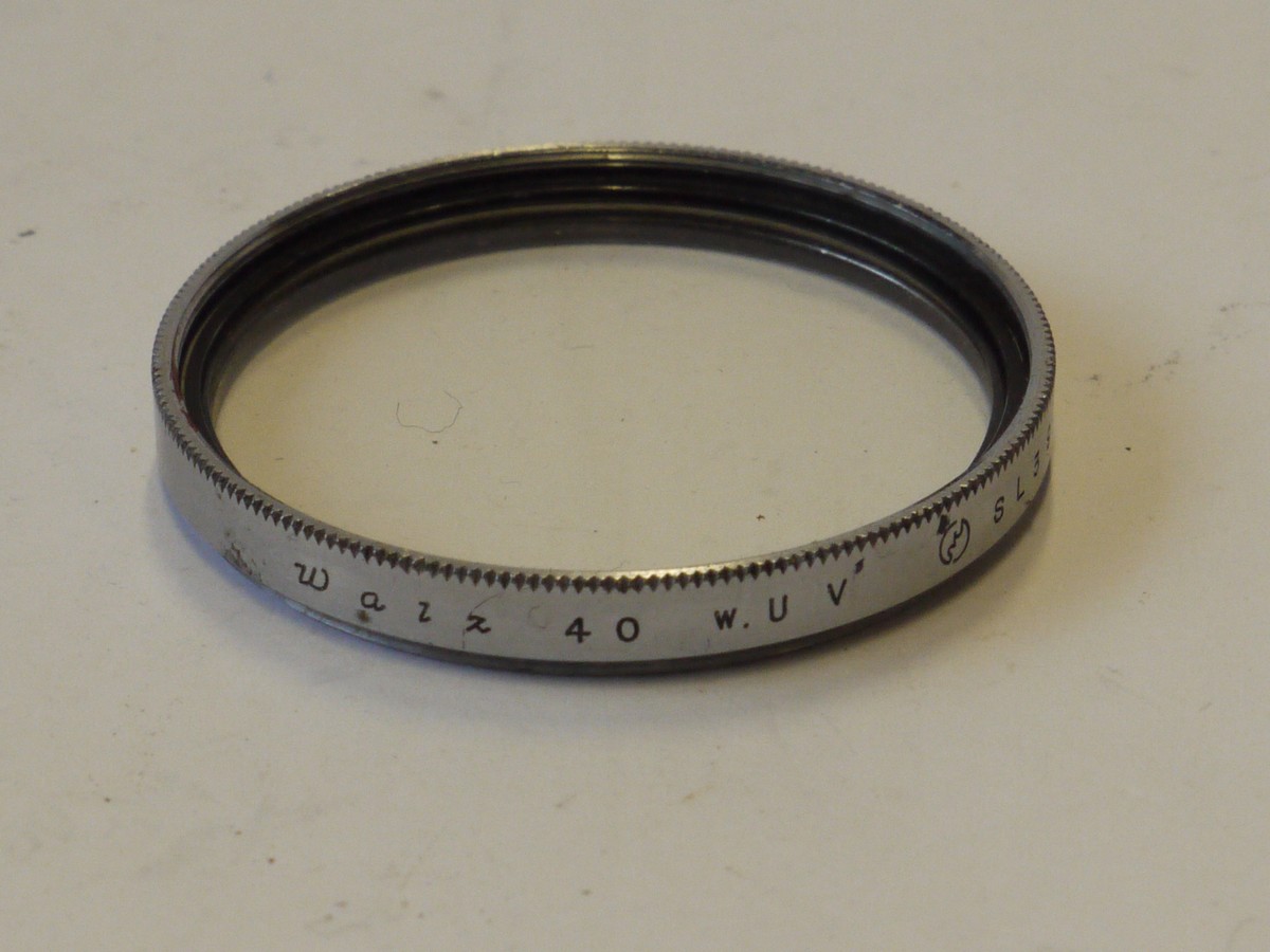 mwclassiccameras-20241025-203 Walz 40mm screw-in UV filter, chrome rim (fits many of the Canon Rangefinder lenses)