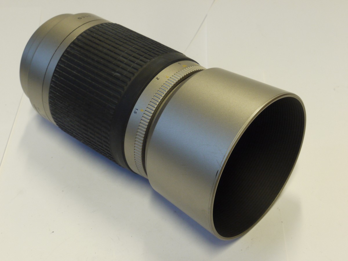 mwclassiccameras-20241025-269 Nikon 70-300mm f4-5.6G AF Nikkor Silver Grey coloured lens + bayonet lens hood