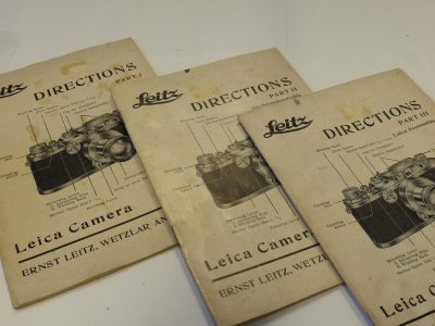 Leitz Directions Parts 1, 2 & 3 c1937 (Leica IIIa, Leitz interchangeable Lenses & Leitz Accessories)