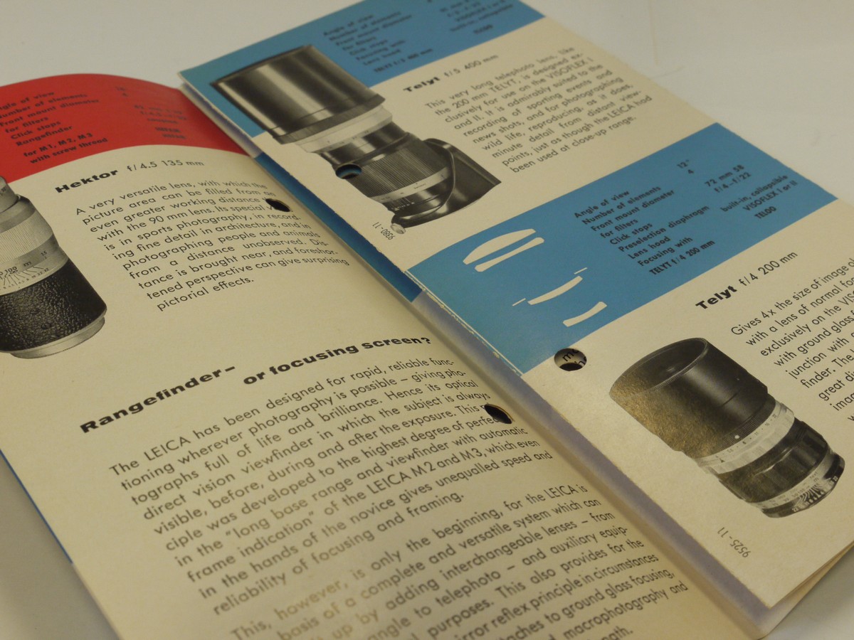 mwclassiccameras-20241108-294 Leitz "Interchangeble lenses are giving your LEICA new perspective" c1960. 12-page pull-out leaflet