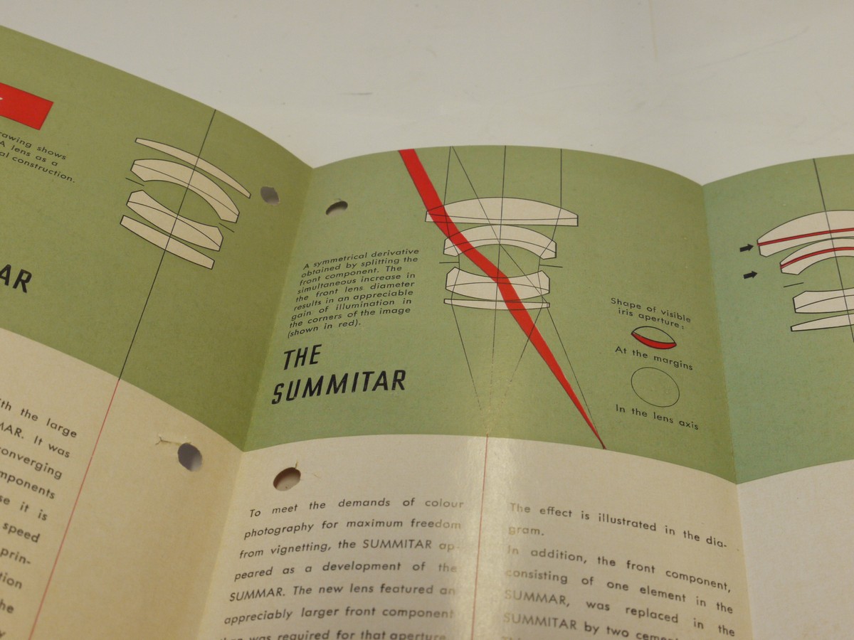 mwclassiccameras-20241108-300 Leitz 6 pages pull out leaflet on 50mm Summar, Summitar & Summicron lenses c1953
