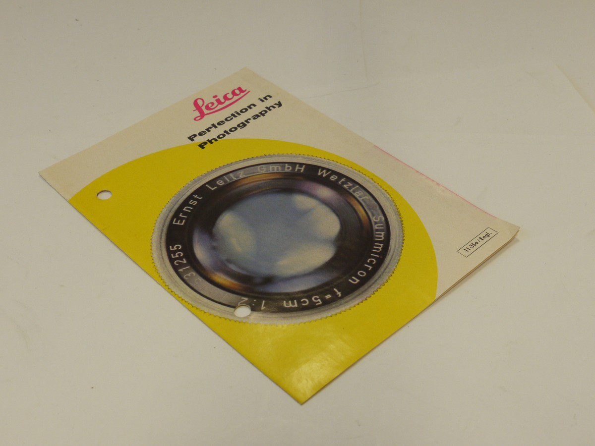 mwclassiccameras-20241108-303 Leitz "Leica Perfection in Photography" c1959. 4-page leaflet