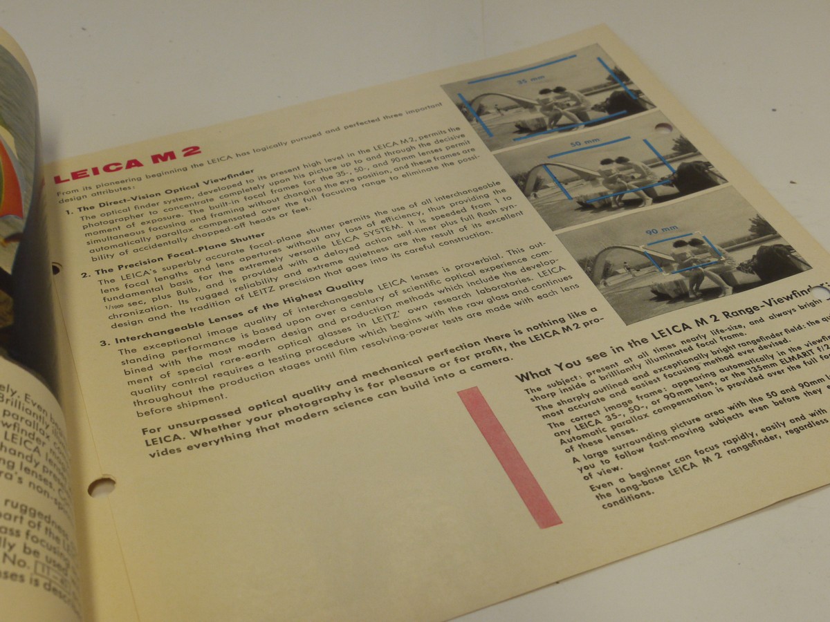 mwclassiccameras-20241108-310 Leitz "Leica M2 for photographic perfection" c1963. 6-page pull-out leaflet
