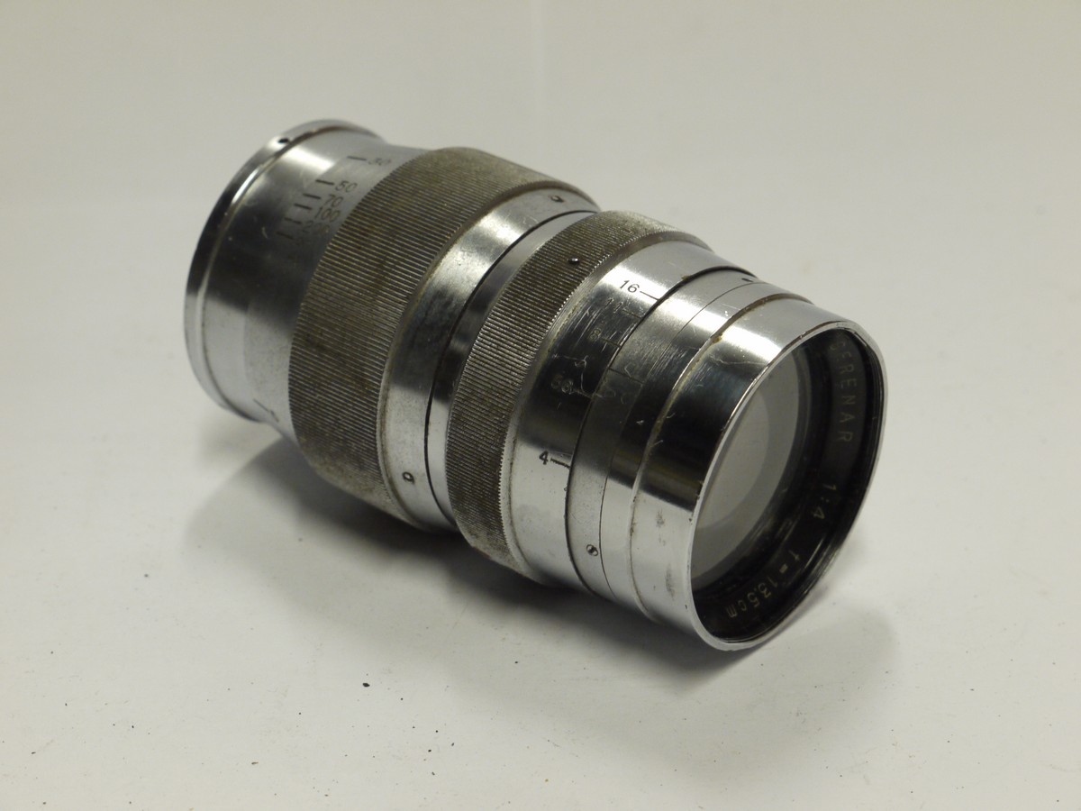 mwclassiccameras-20241115-130 Canon 13.5cm f4 Serenar chrome lens fr L39 Leica Copy camera (BUT MISSING THE MOUNT) SUITABLE FOR RESTORATION OR SPARE PARTS