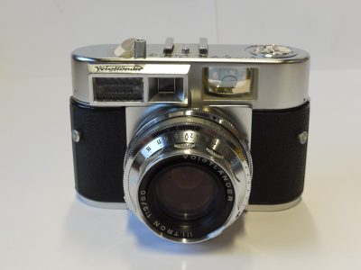 Voigtlander Vitomatic IIa 35mm Selenium metered coupled rangefinder camera with 50mm f2 Ultron lens + BDB Clear filter, Voigtlander ER case & Hoya 40.5mm screw-in lens hood. UNCOMMON WITH THE FAST ULTRON LENS