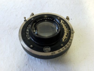 Voigtlander 10.5cm f3.5 Heliar uncoated lens with Iris Diaphrtagm, in Compur Shutter