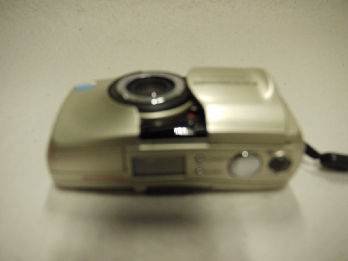 Olympus Mju Zoom 105 35mm Compact AF Waterproof camera, Silver coloured,  with 38-105mm Zoom lens, strap &amp; pouch case
