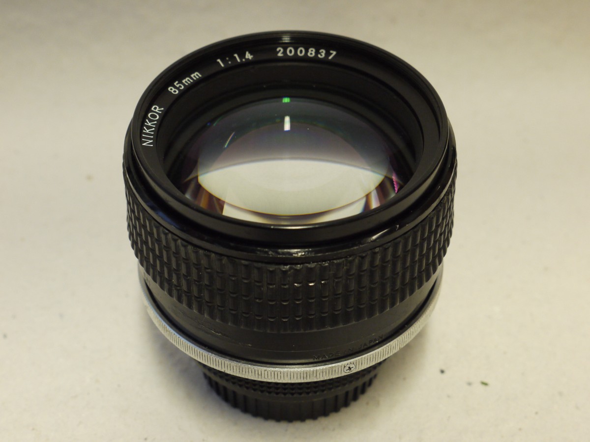 mwclassiccameras-20241213-42 Nikon 85mm f1.4 Nikkor manual focus AIS mount lens + Hoya UV filter