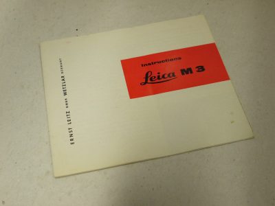 Leitz Leica M3 Original Instructions c1965. 24 pages in English