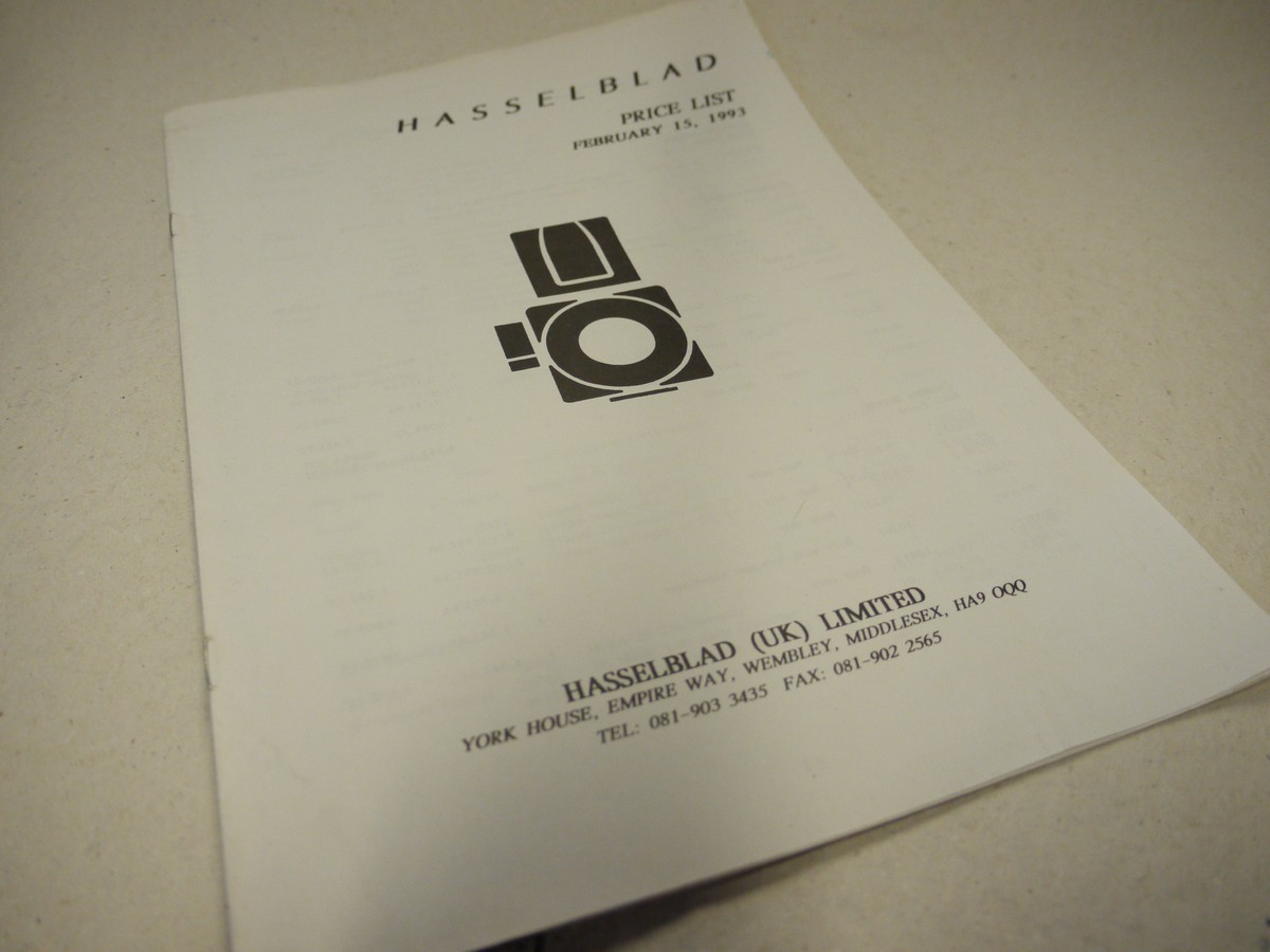 mwclassiccameras-20250103-121 Hasselblad set of Six Brochures (Product Catalogues 1987/88 1991 & 1996, The System 19891, Price List 1993 & List Prices 1996)