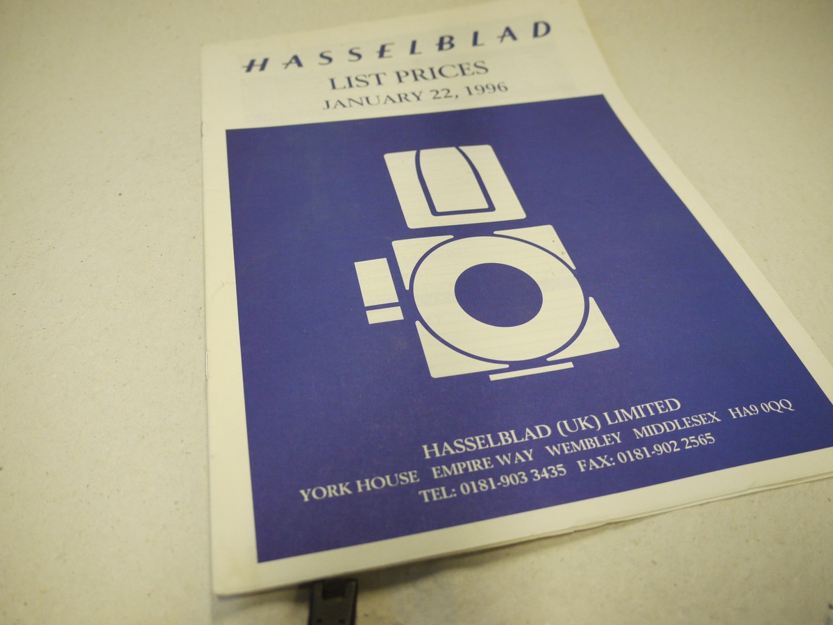 mwclassiccameras-20250103-122 Hasselblad set of Six Brochures (Product Catalogues 1987/88 1991 & 1996, The System 19891, Price List 1993 & List Prices 1996)