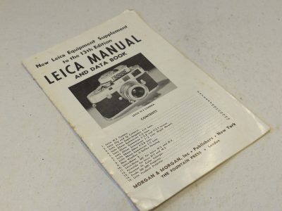 New Leica Equipment Supplemet to te 13th Edition of the Leica Manual and Data Book c1958. 16 pages in English