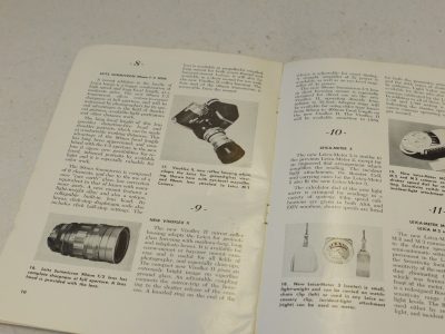 New Leica Equipment Supplemet to te 13th Edition of the Leica Manual and Data Book c1958. 16 pages in English
