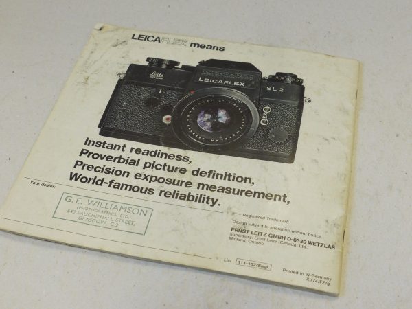 L2 Camera Brochure.pdf Leitz “Leicaflex SL2” Brochure c1974. 40 pages in English – MW Classic ...