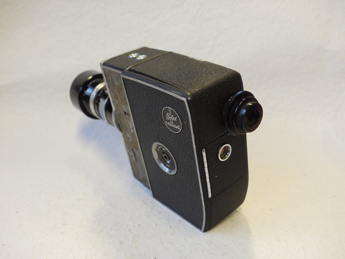 mwclassiccameras-20250110-44 Bolex K2 Standard 8 Cine camera (Non-working) with Kern 8-36mm f1.9 Vario Switar lens with screw-in lens hood
