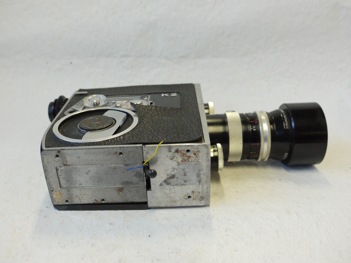 mwclassiccameras-20250110-45 Bolex K2 Standard 8 Cine camera (Non-working) with Kern 8-36mm f1.9 Vario Switar lens with screw-in lens hood