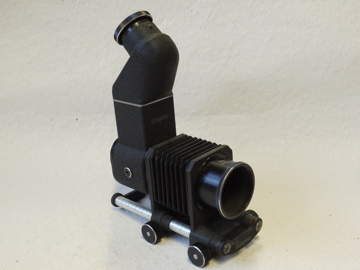 mwclassiccameras-20250110-51 Kilfitt L39 Reflex housing with 45 degree finder + Kilfitt L39 manual bellows Unit & Kilfirr L39 Extension tube. NO MIRROR MECHANISM