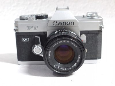 Canon FT QL 35mm SLR, chrome + 50mm f1.8 FD mount lens