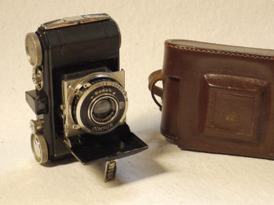 Kodak Retina I Type 117 35mm folding camera, black & nickel, with 5cm f3.5 Xenar lens in Compur shutter. UNCOMMOPN 1st MODEL FOLDING RETINA CAMERA