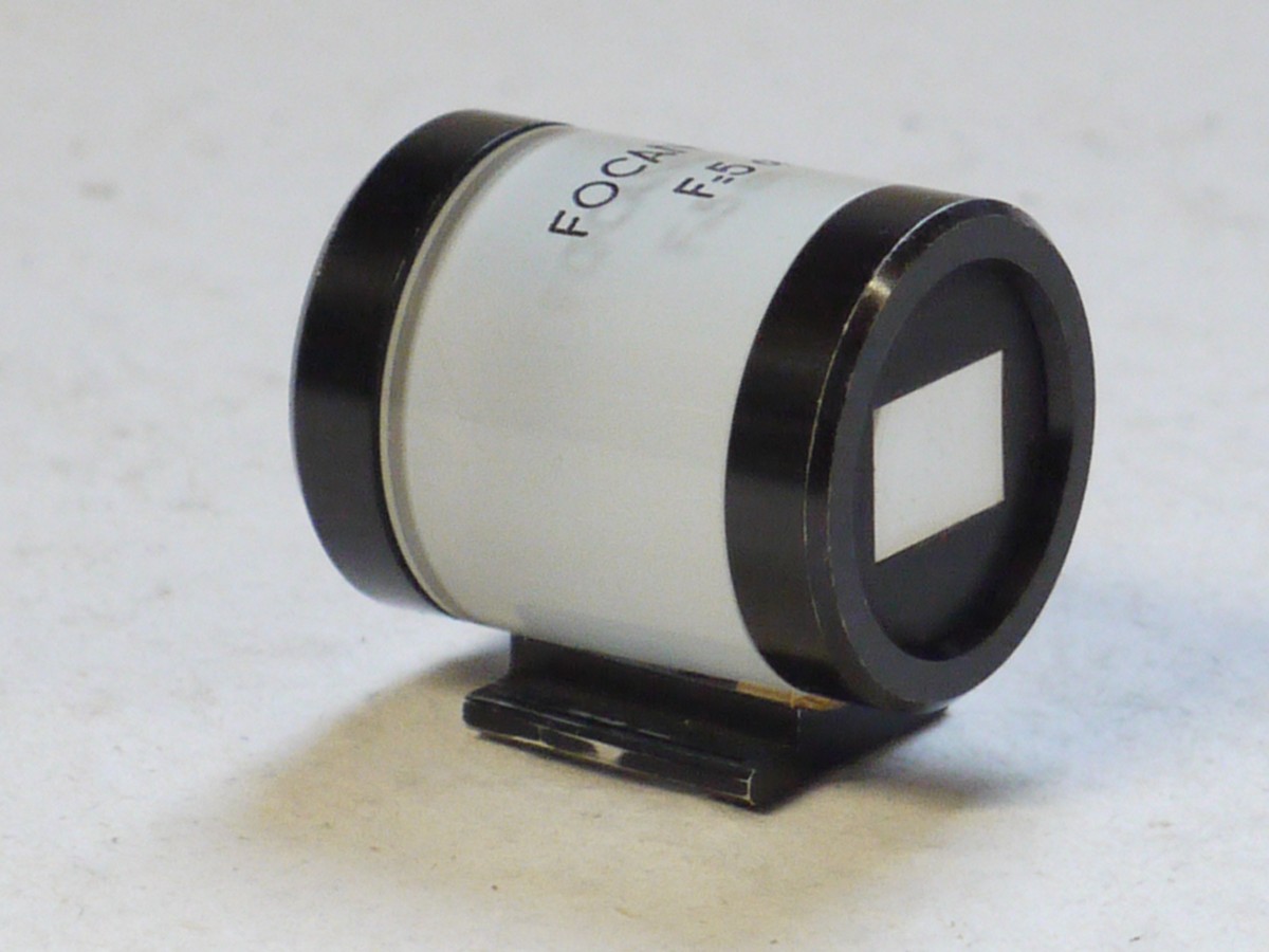 mwclassiccameras-20250131-167 Foca Focanox 5cm Optical shoe finder, black, with transuscent barrel. UNCOMMON
