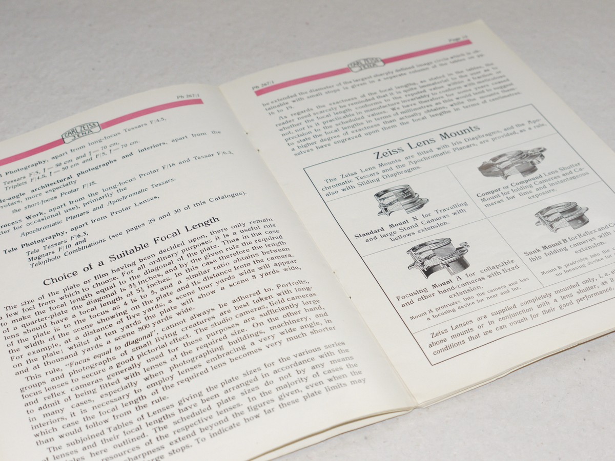mwclassiccameras-20250131-31 Carl Zeiss / Jena Photo Lenses (Ph 267/1) c1929 Booklet. 34 pages in English. RARE