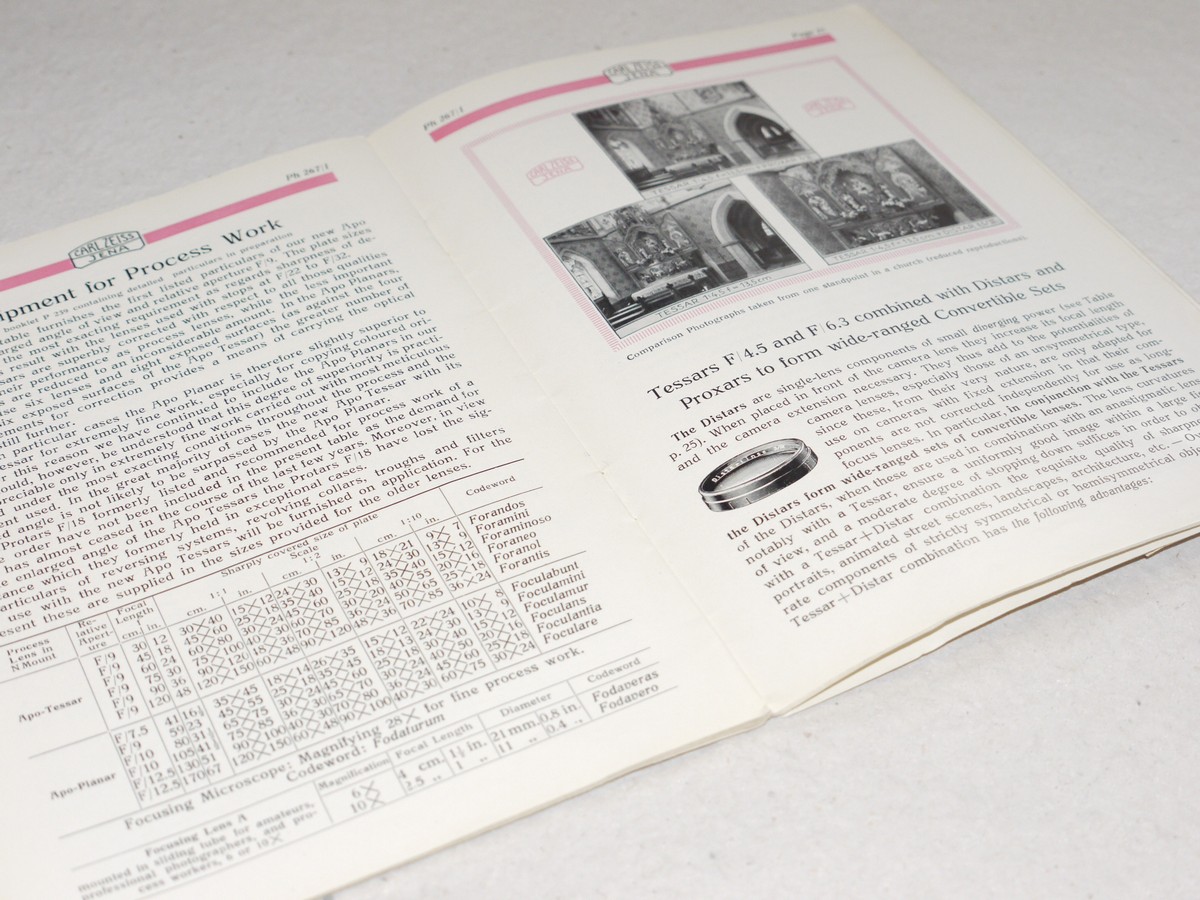 mwclassiccameras-20250131-32 Carl Zeiss / Jena Photo Lenses (Ph 267/1) c1929 Booklet. 34 pages in English. RARE