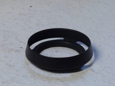 Unamed 49mm Screw-in metal lens hood with vents (Vents position adjusts when hood is rotated on its mount