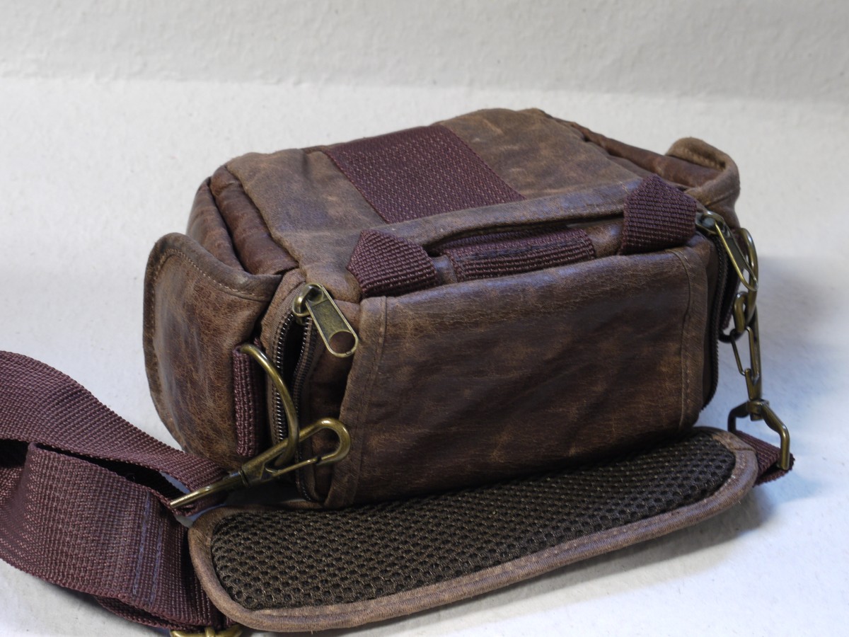 mwclassiccameras-20250214-78 Olympus Pen Vintage Brown Leather Camera Outfit Case, with hand & Shoulder Straps. RARE