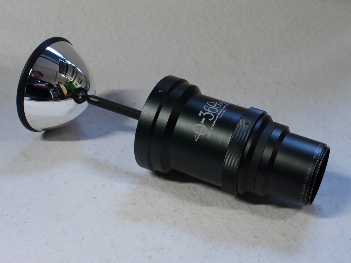 mwclassiccameras-20250214-96 Q-360 Panoramic Optic for use with the Nikon Coolpix 5400 camera (110 degree coverage), with instructions & case