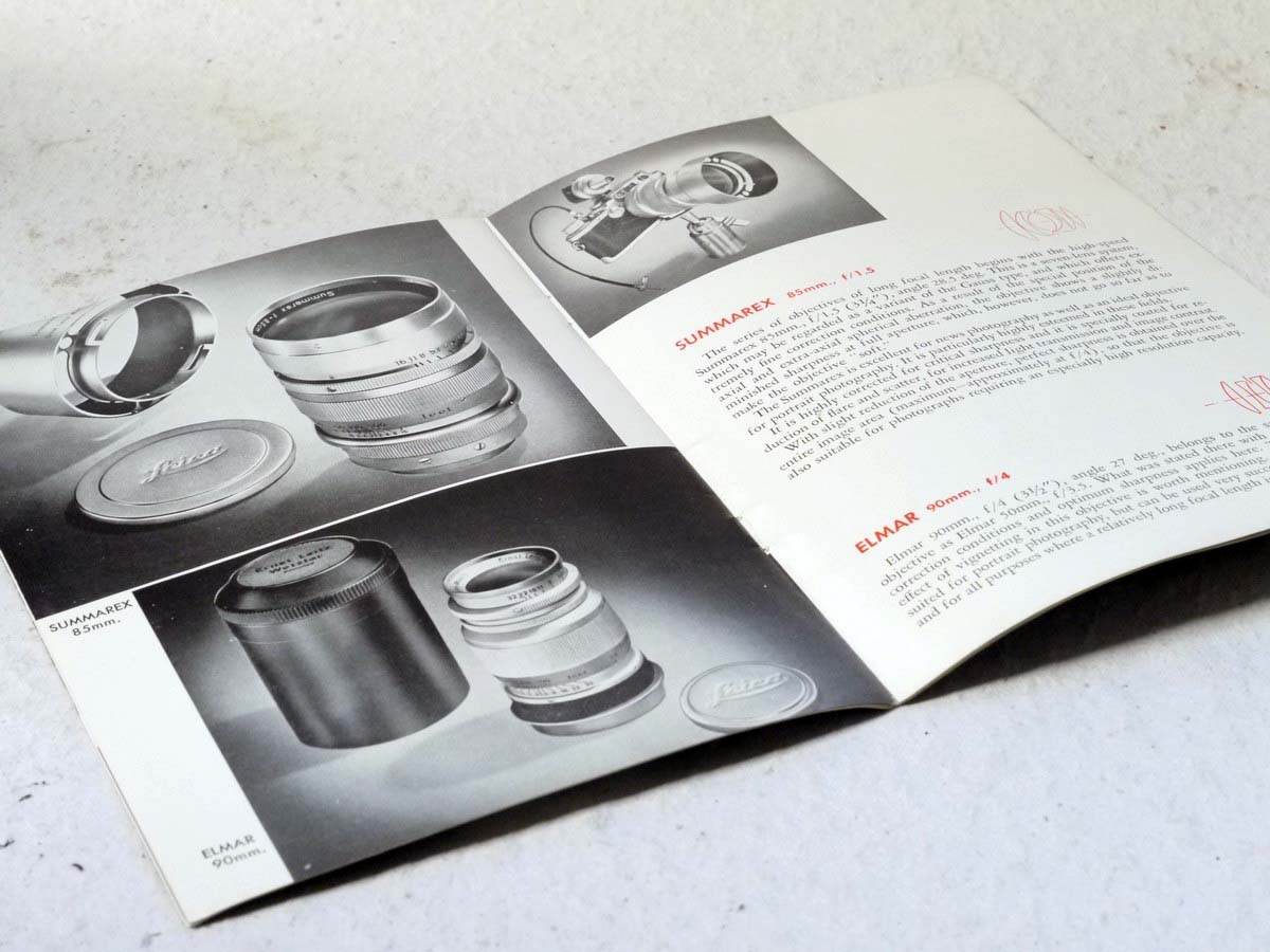 mwclassiccameras-20250221-101 E Leitz New York "Leica Lenses - Specifications of the Ten Leica Lenses" c1956. 16 pages in English