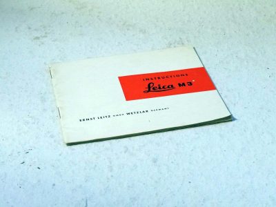 Leitz Original Instructions for Leica M3 c1959. 32 pages in English