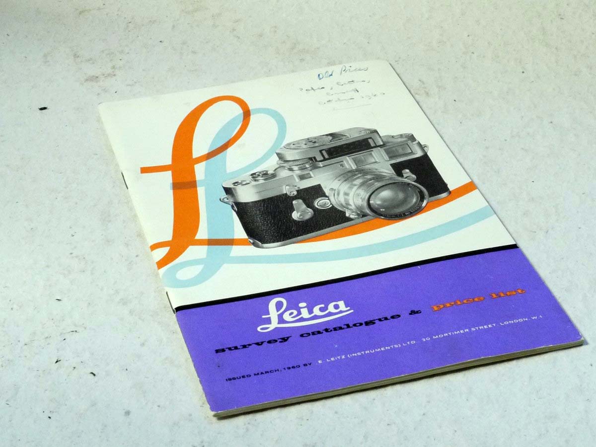 mwclassiccameras-20250221-127 Leitz "Leica Survey Catalogue & Price List" c1960. 28 pages in English