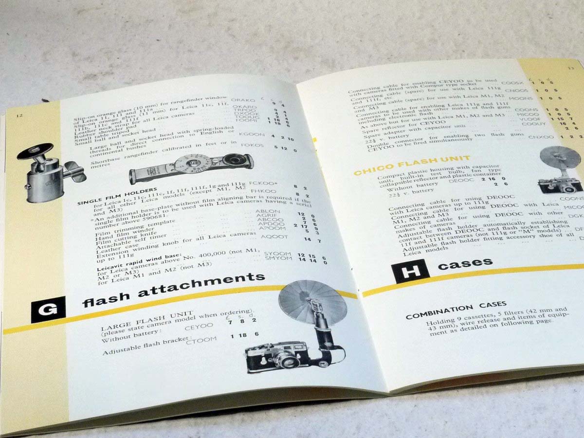mwclassiccameras-20250221-128 Leitz "Leica Survey Catalogue & Price List" c1960. 28 pages in English