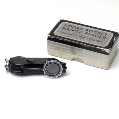 Kodak Pocket Range Finder, Black Bakelite Casing, with built-in Pocket Clip + Kodak Box. UNCOMMON