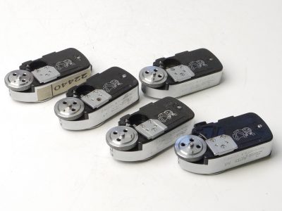Leitz set of 3 x MR Meters + 2 x MR4 Meters (for M4). All NON-WORKING & ONLY 1 WITH BATTERY COVER